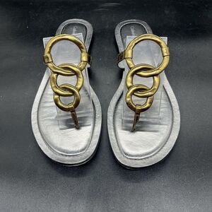 Calvin Klein Swift Sandal womens size 9 silver gold casual summer outdoor E8370